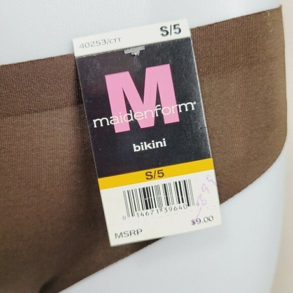 Maidenform The Smooth Panty Bikini Brown 40253 Sz 5/Sm Shaping Tagless Discontin - Picture 3 of 8